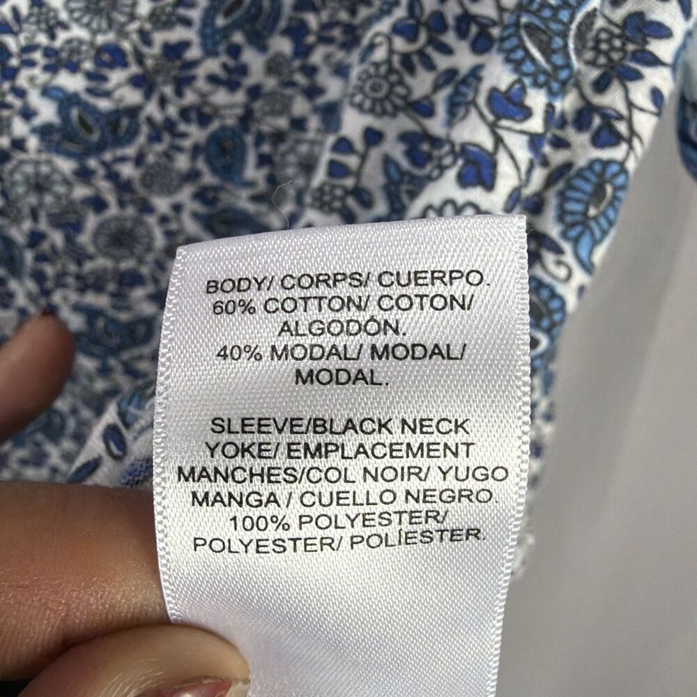 Lucky Brand Flutter Sleeve Top Women's XL Blue Boho Summer Light - Picture 7 of 8